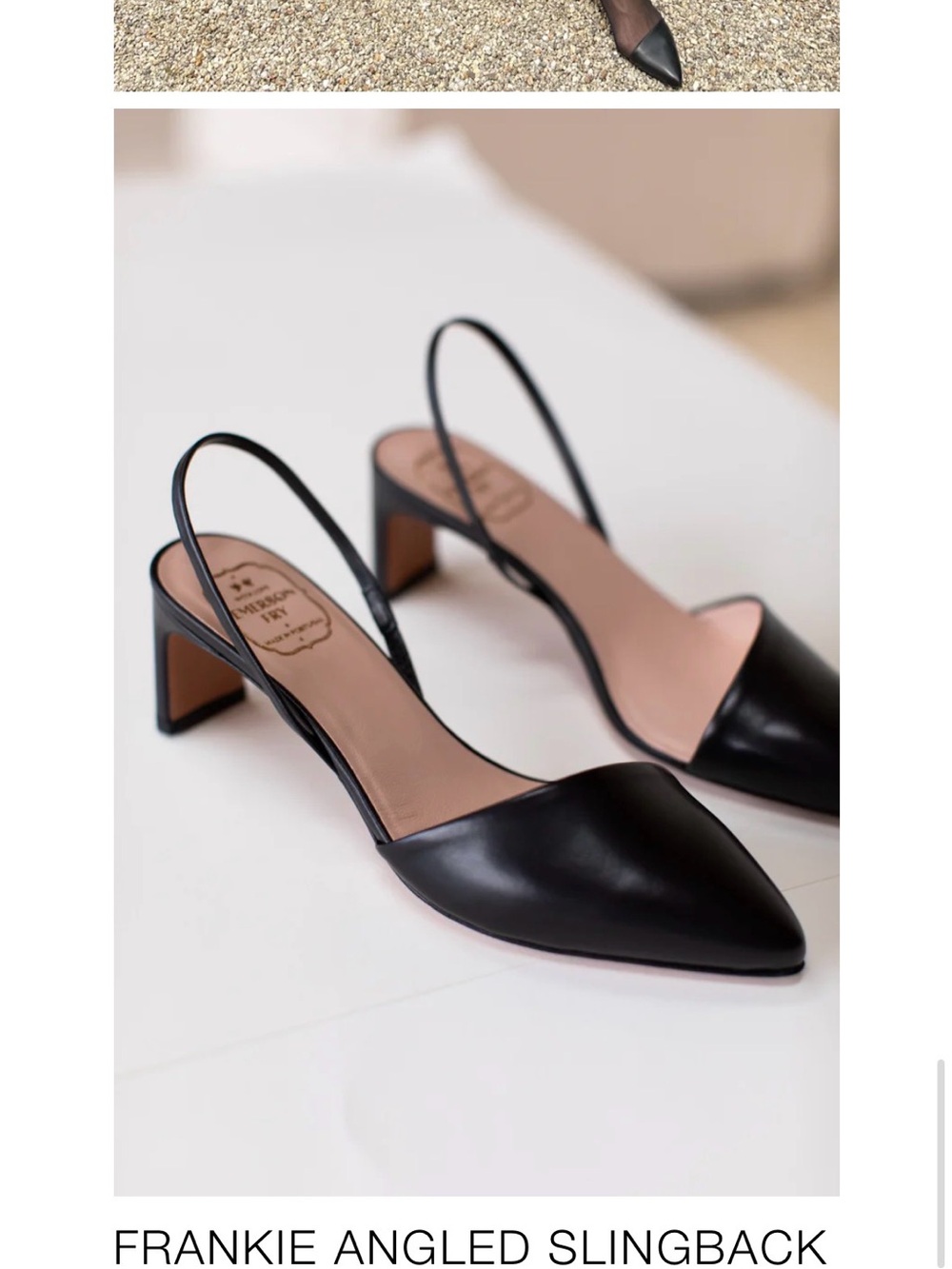Emerson Fry Black Pointed Slingback Block Heels